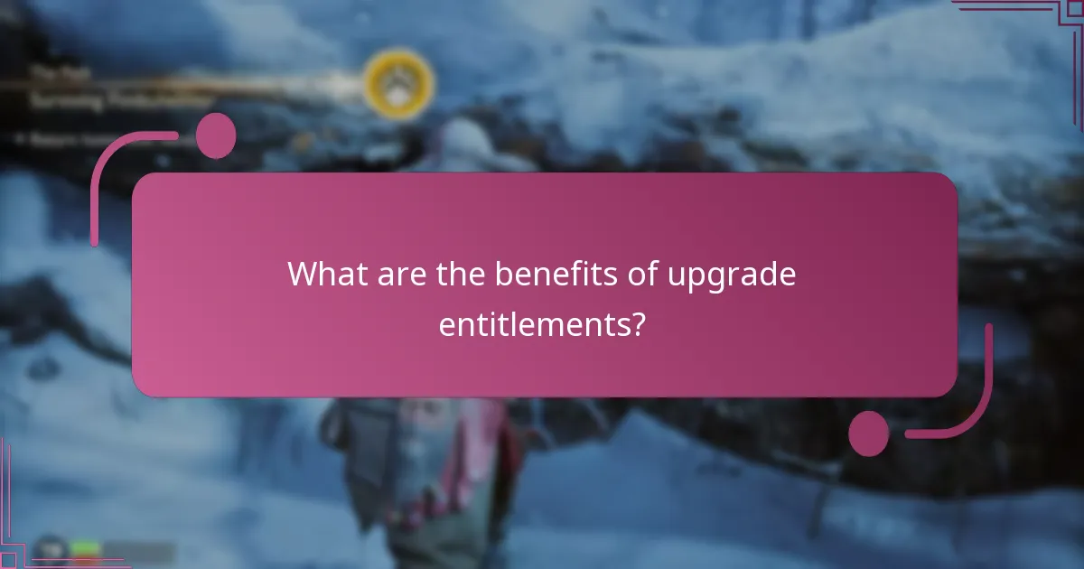 What are the benefits of upgrade entitlements?